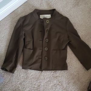 Anthropologie olive green crop jacket